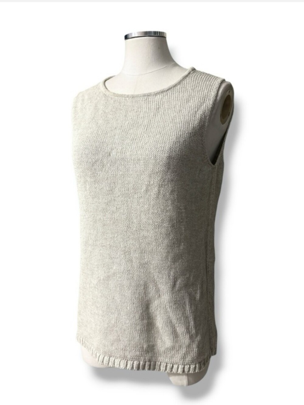 GAP FACTORY Grey Linen Blend Knit Scoop Neck Tank Size XL VINTAGE